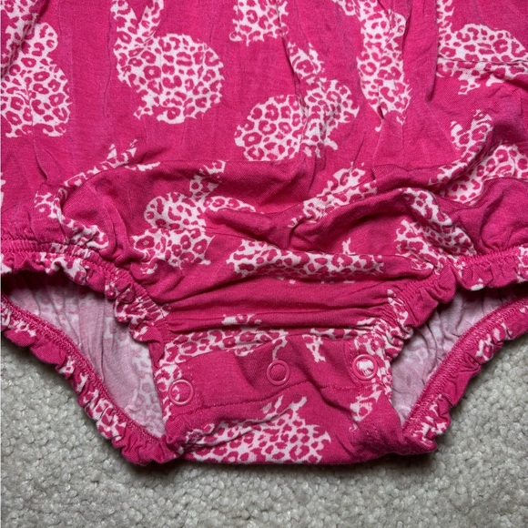 Posh Peanut Pink & white leopard bunnies bubble romper - size 3-6m - Picture 3 of 8